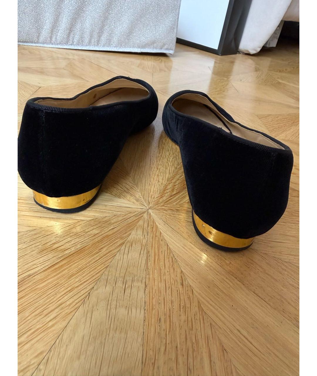 CHARLOTTE OLYMPIA Черные бархатные лоферы, фото 4