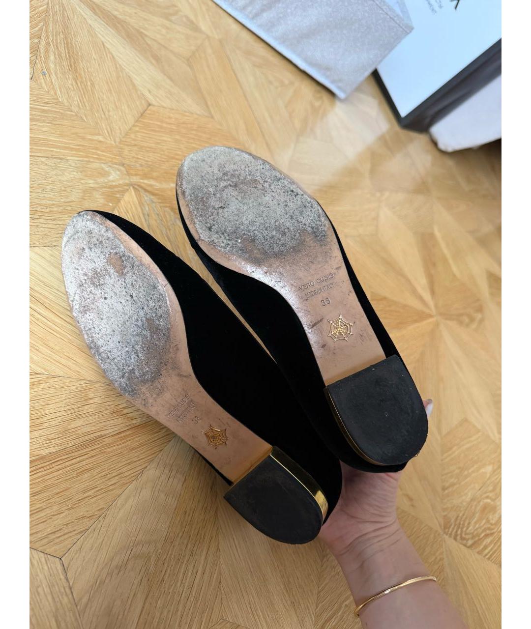 CHARLOTTE OLYMPIA Черные бархатные лоферы, фото 5