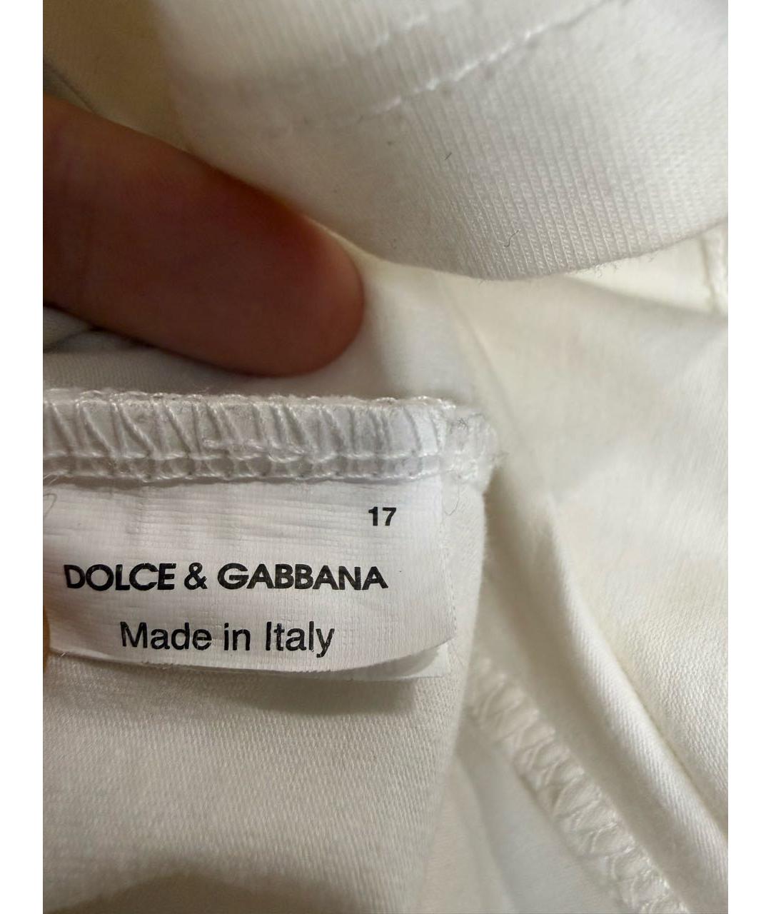 DOLCE&GABBANA Белая хлопковая майка, фото 4