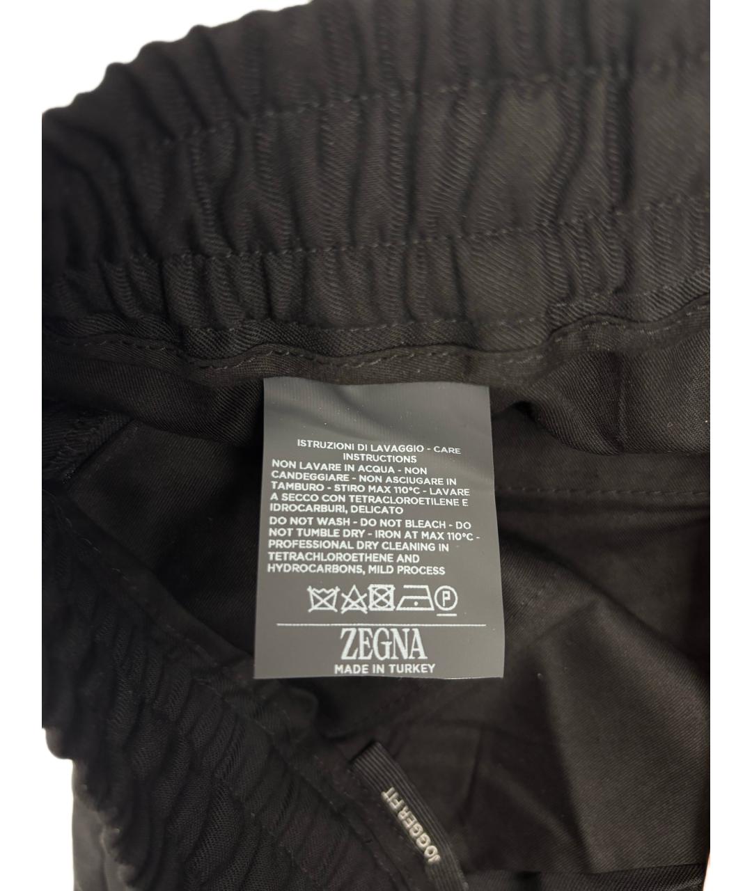 ZEGNA Черные шерстяные брюки чинос, фото 4