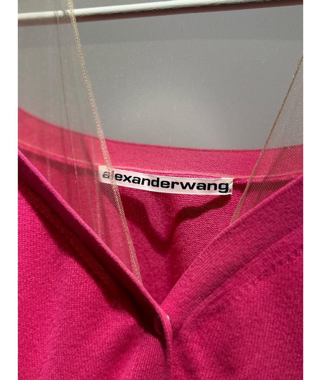 ALEXANDER WANG Розовый шерстяной кардиган, фото 3