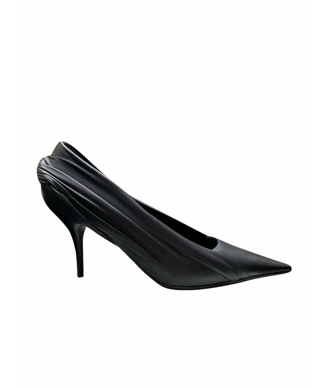 BALENCIAGA Черные кожаные туфли, фото 1