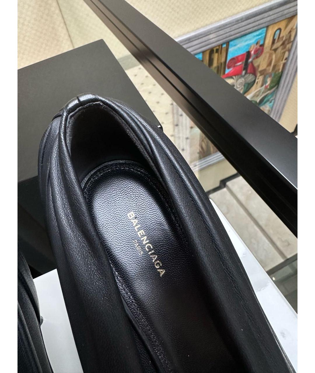 BALENCIAGA Черные кожаные туфли, фото 6