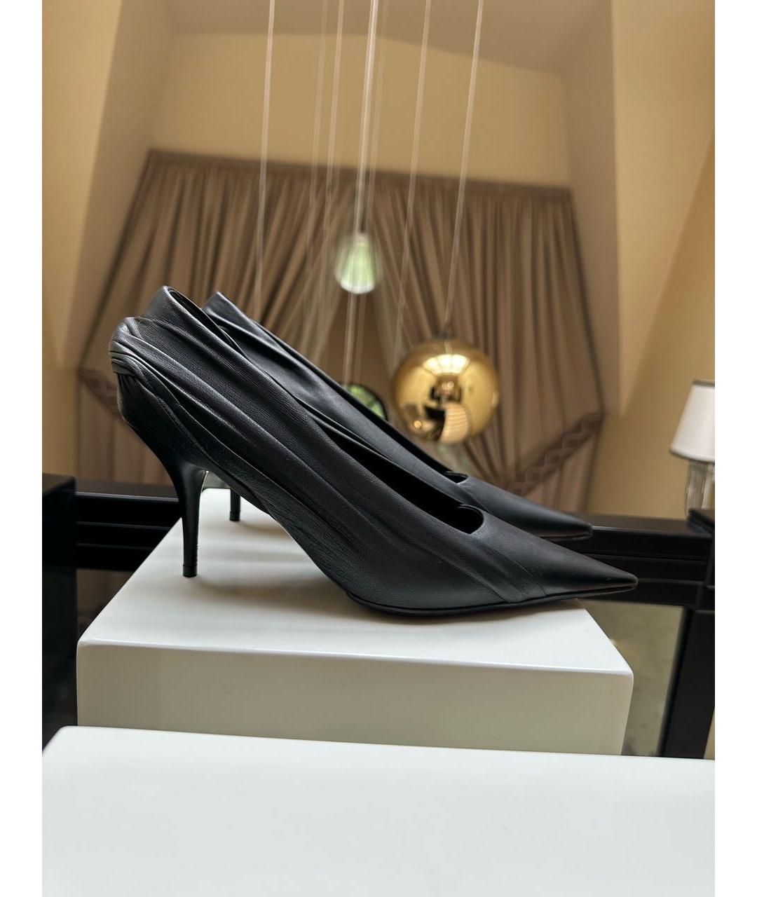 BALENCIAGA Черные кожаные туфли, фото 8