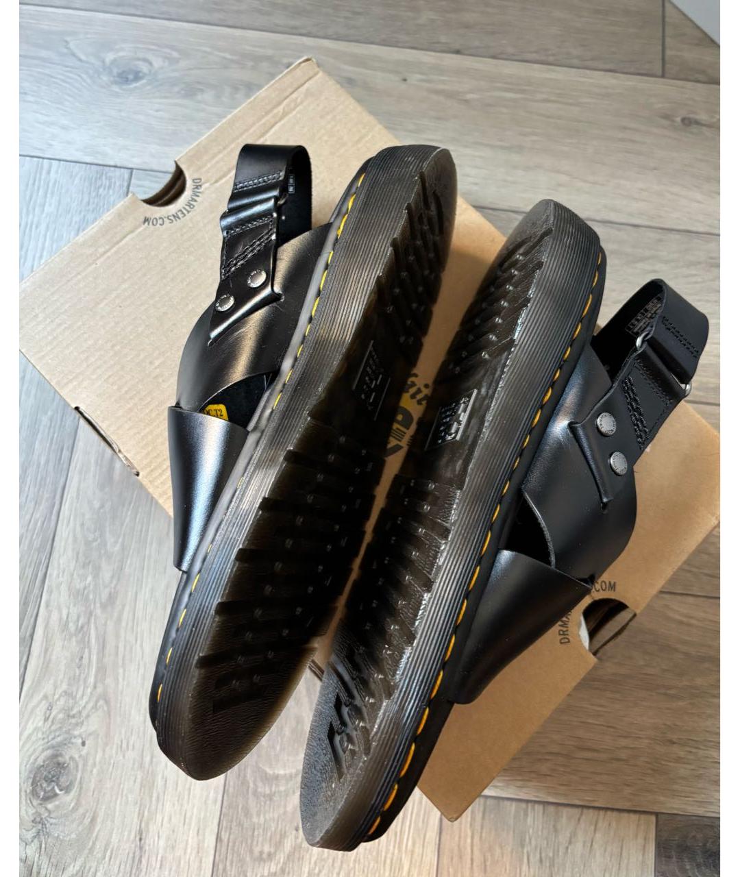 DR. MARTENS Черные кожаные сандалии, фото 5