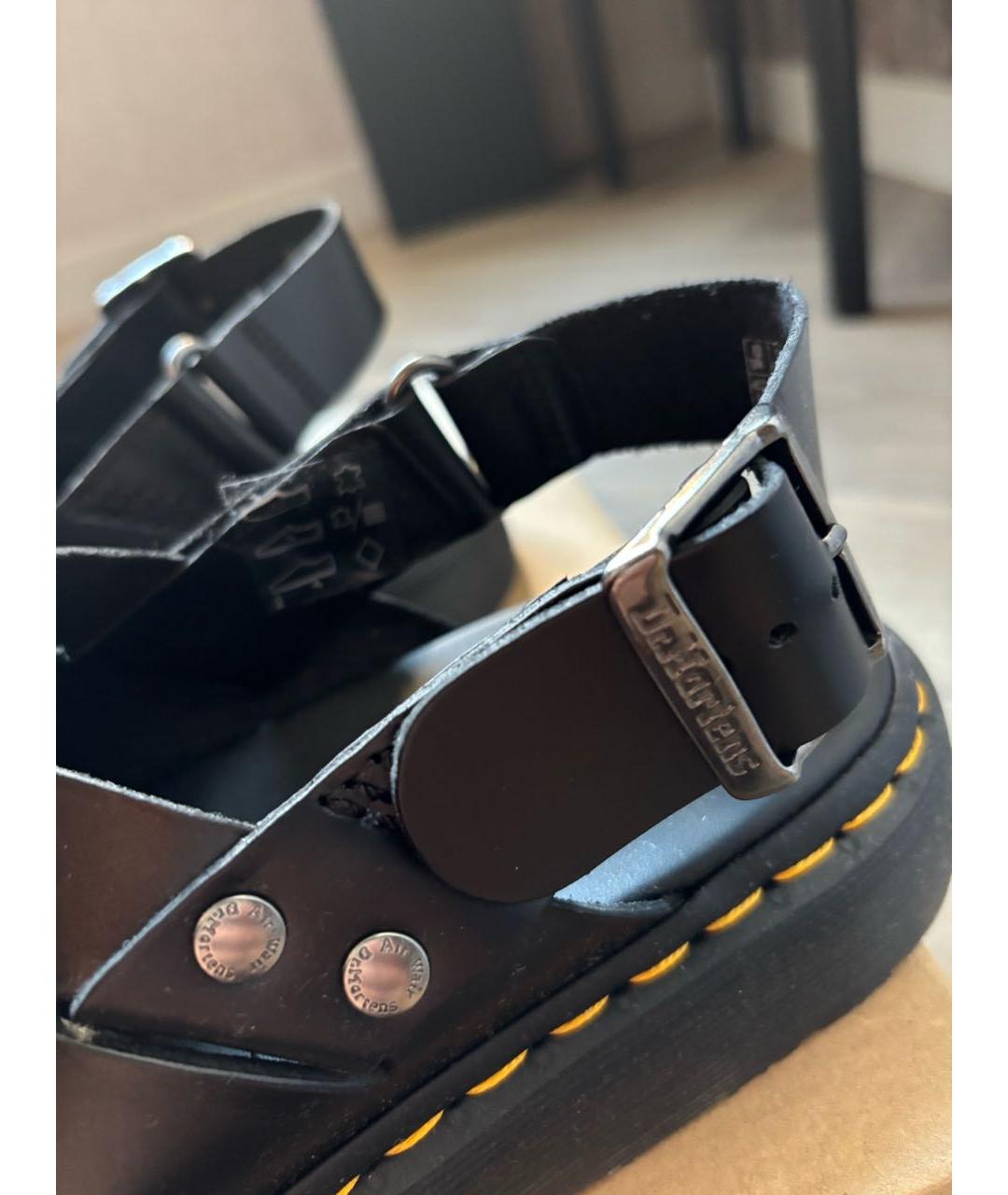 DR. MARTENS Черные кожаные сандалии, фото 6