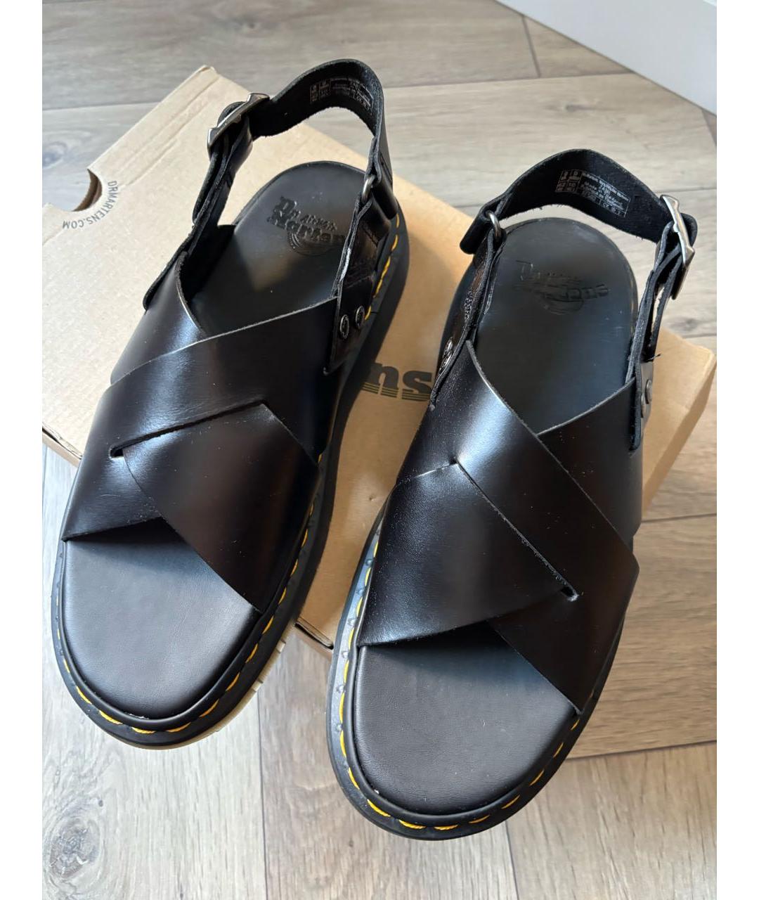 DR. MARTENS Черные кожаные сандалии, фото 4