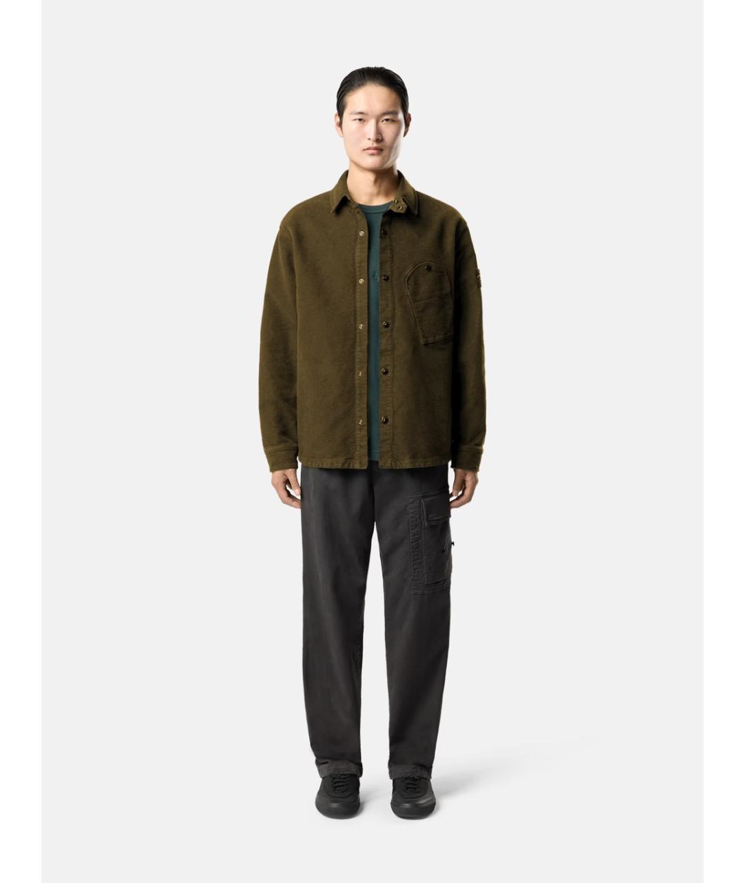 STONE ISLAND Хаки хлопковая куртка, фото 2