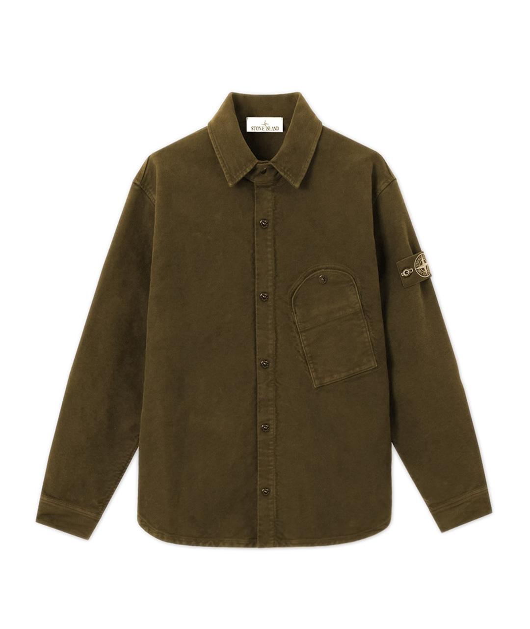 STONE ISLAND Хаки хлопковая куртка, фото 1