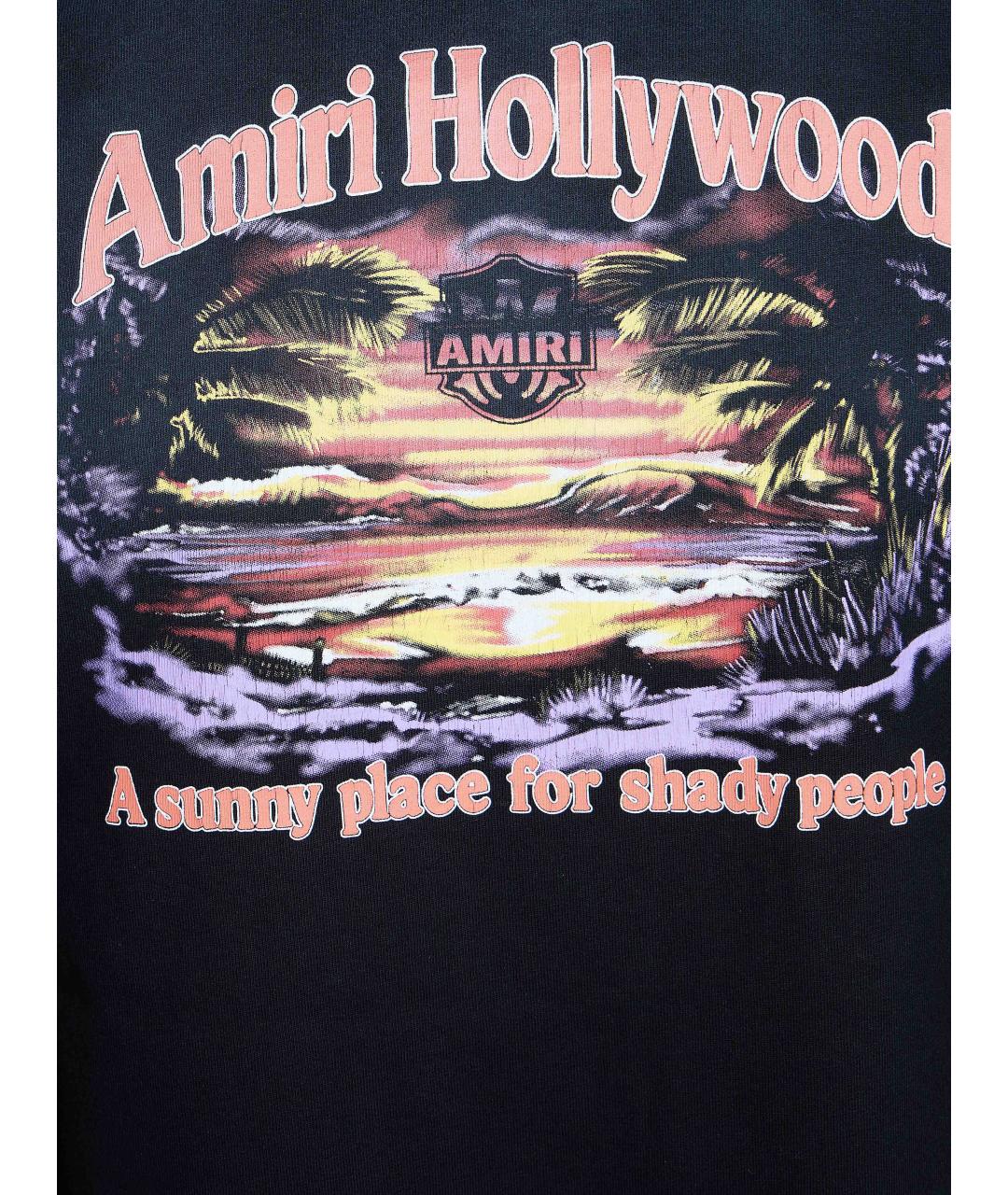 AMIRI Черная хлопковая футболка, фото 3