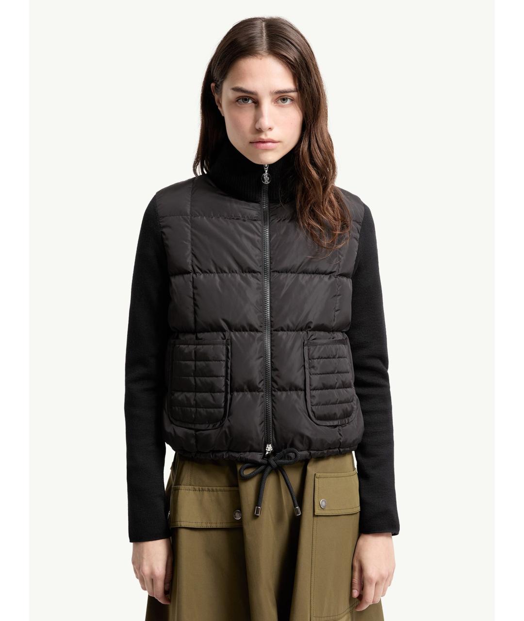 MONCLER Черный полиамидовый кардиган, фото 4