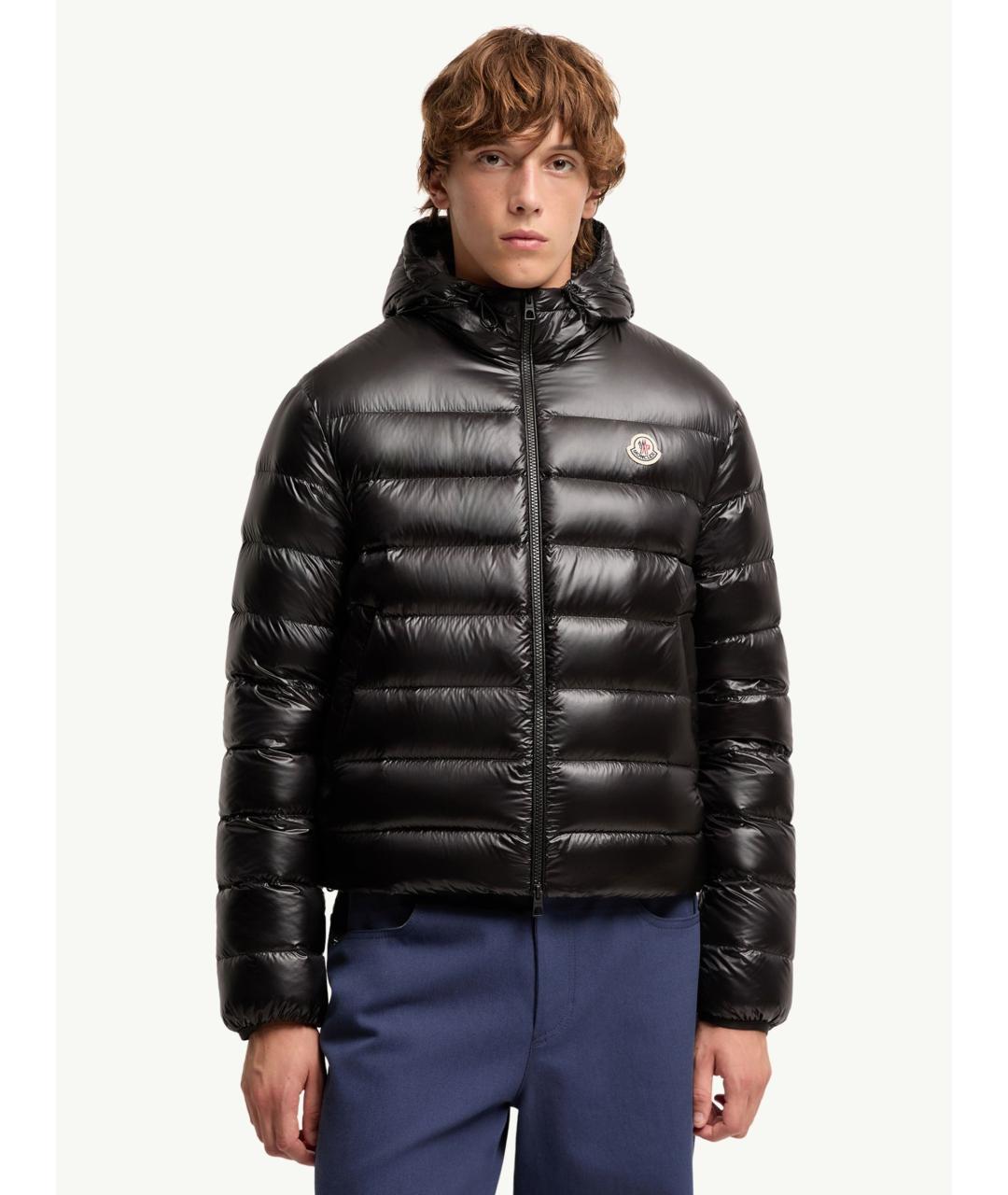MONCLER Черный полиамидовый пуховик, фото 4