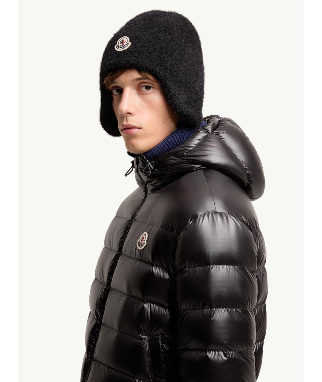 MONCLER Черный полиамидовый пуховик, фото 3