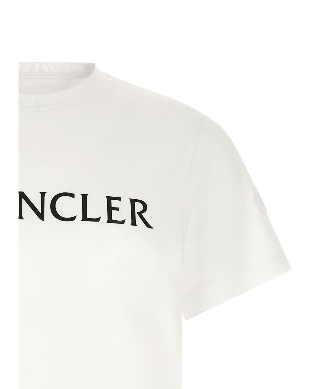 MONCLER Белая хлопковая футболка, фото 3