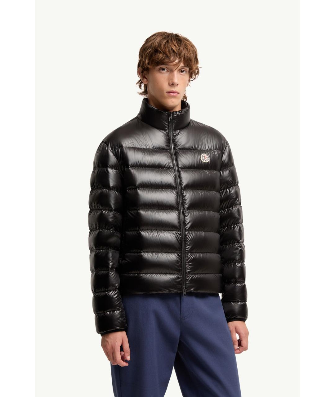 MONCLER Черный полиамидовый пуховик, фото 3