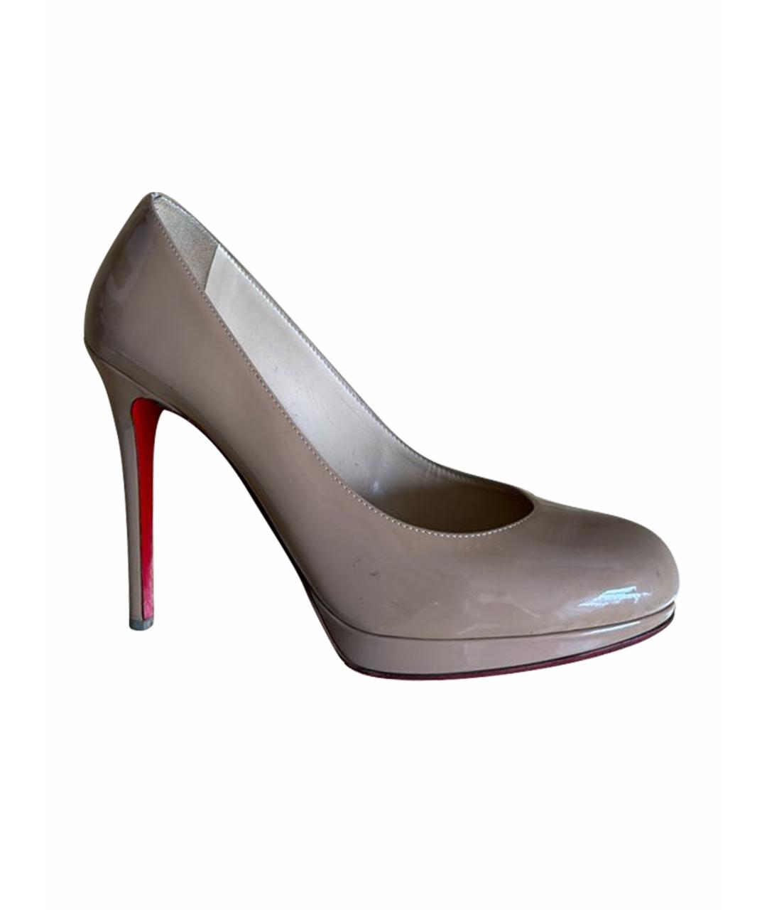 CHRISTIAN LOUBOUTIN Бежевые туфли из лакированной кожи, фото 1