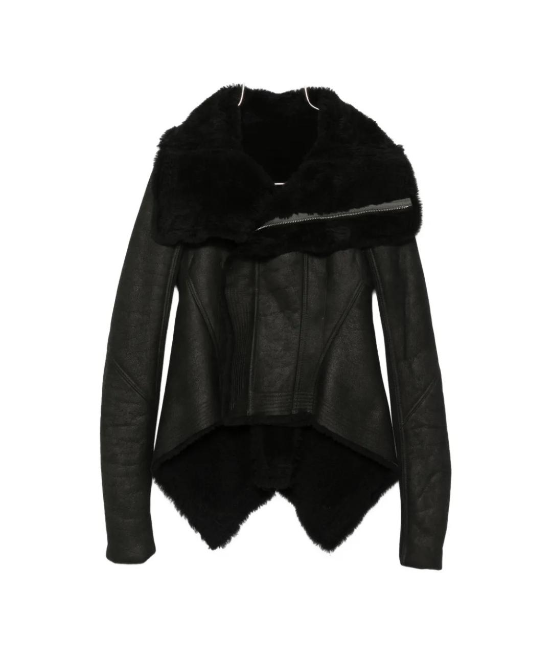 RICK OWENS Черная кожаная дубленка, фото 1
