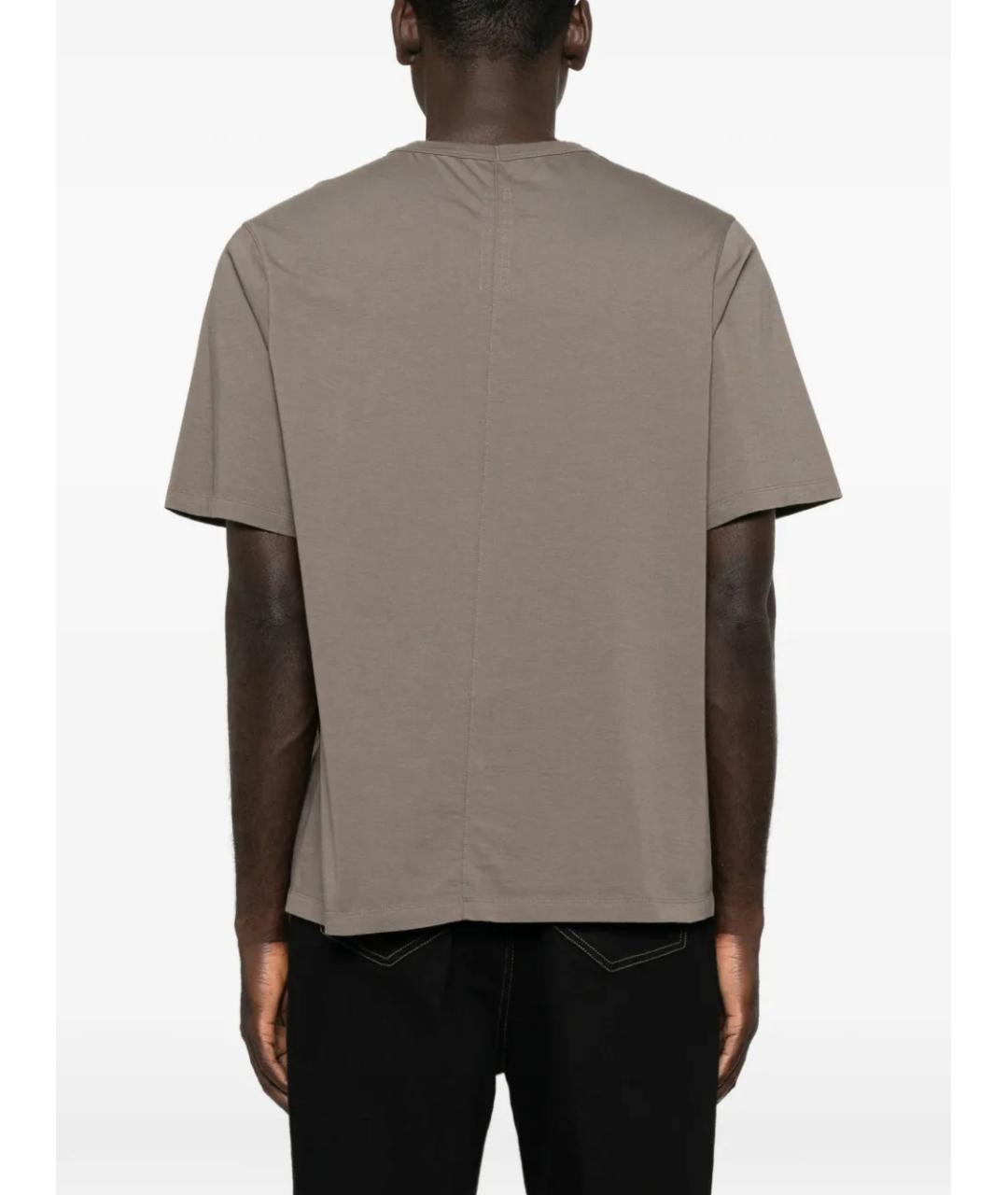RICK OWENS Бежевая хлопковая футболка, фото 4