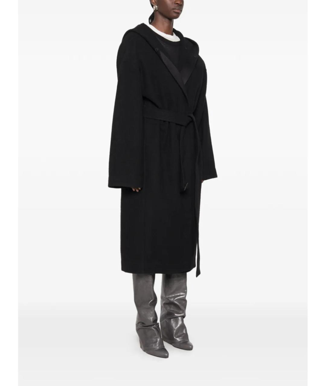 RICK OWENS Черное шерстяное пальто, фото 4