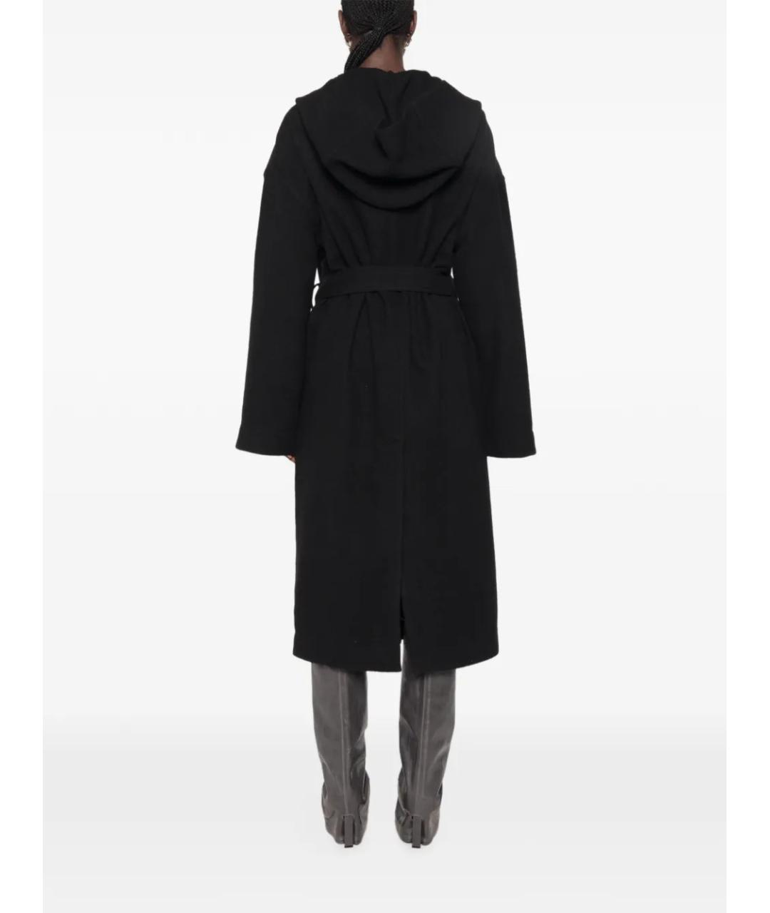 RICK OWENS Черное шерстяное пальто, фото 5