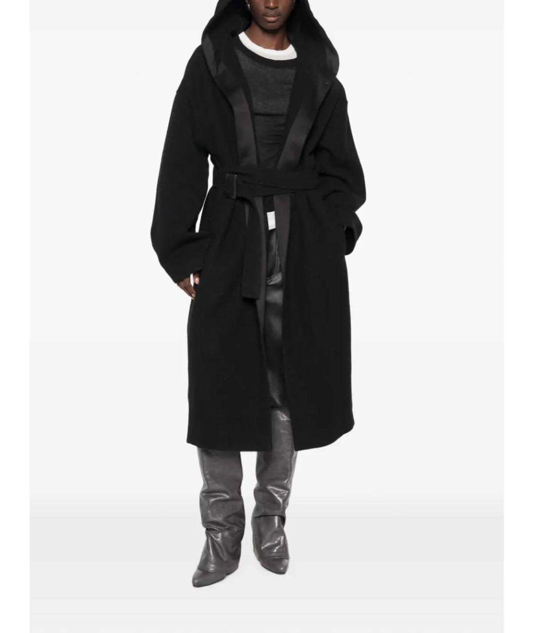 RICK OWENS Черное шерстяное пальто, фото 2