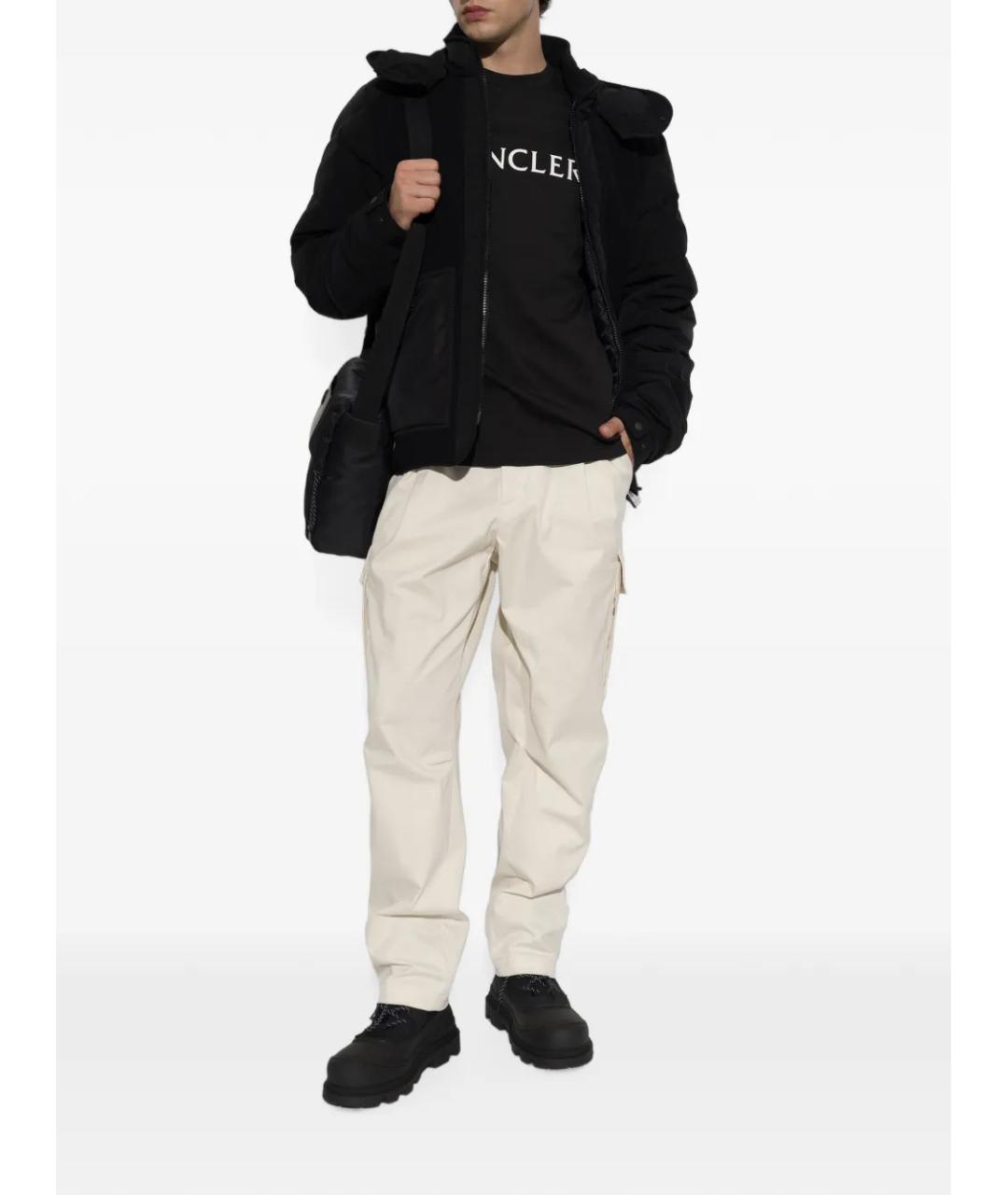 MONCLER Черная хлопковая футболка, фото 2