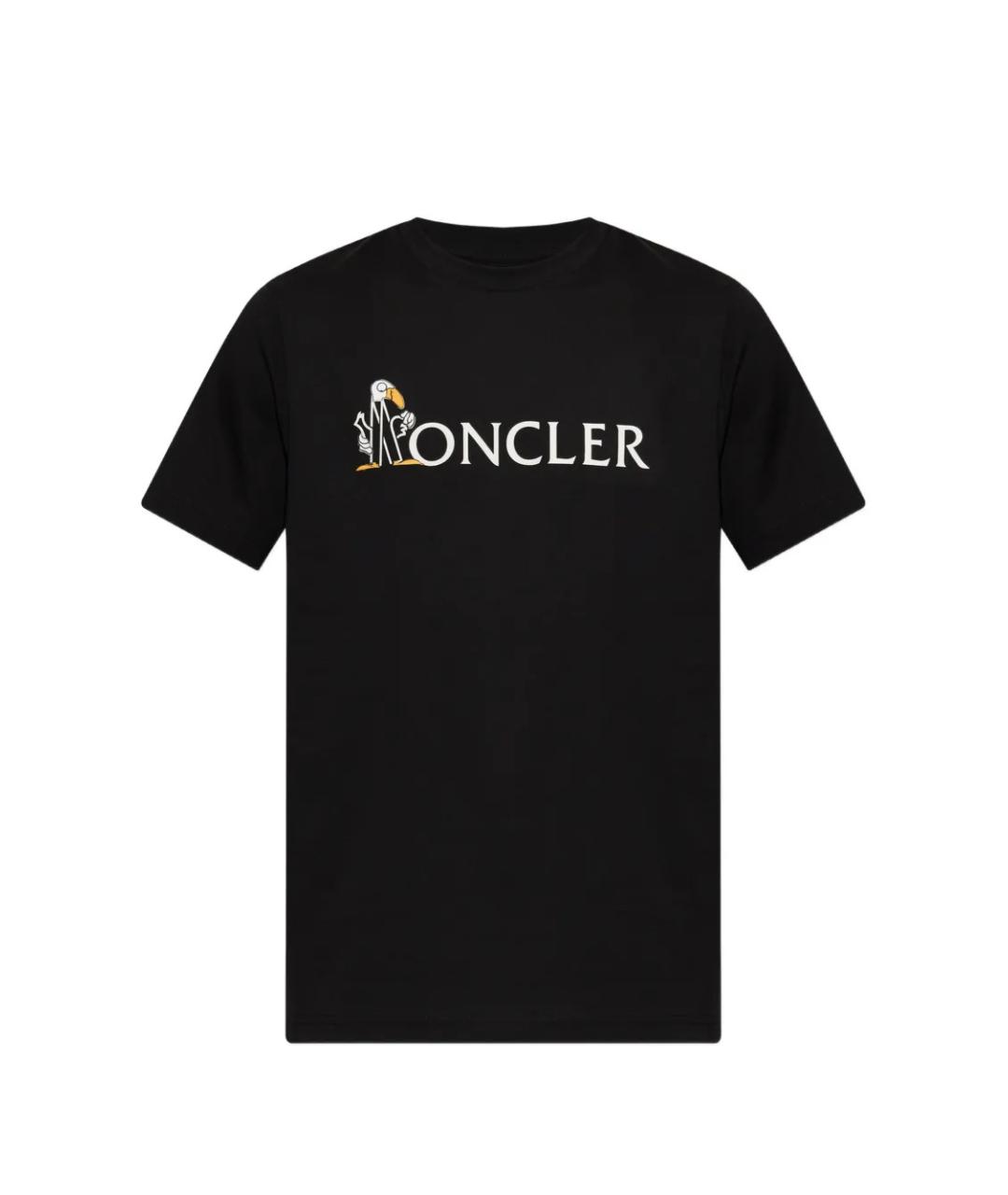 MONCLER Черная хлопковая футболка, фото 1