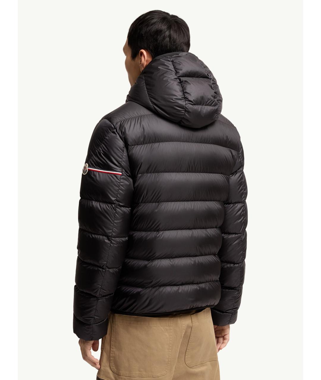 MONCLER Черный полиамидовый пуховик, фото 4