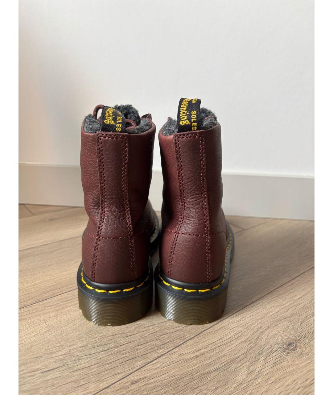 DR. MARTENS Бордовые кожаные ботинки, фото 4
