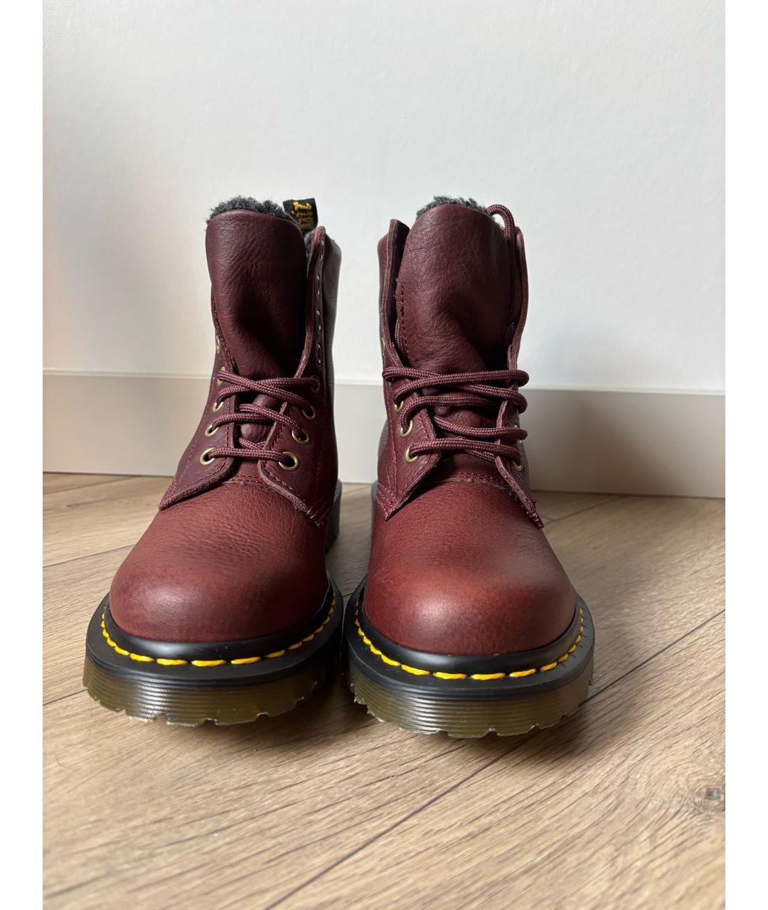 DR. MARTENS Бордовые кожаные ботинки, фото 2