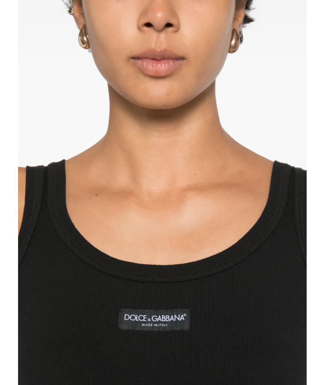 DOLCE&GABBANA Черная хлопковая майка, фото 5