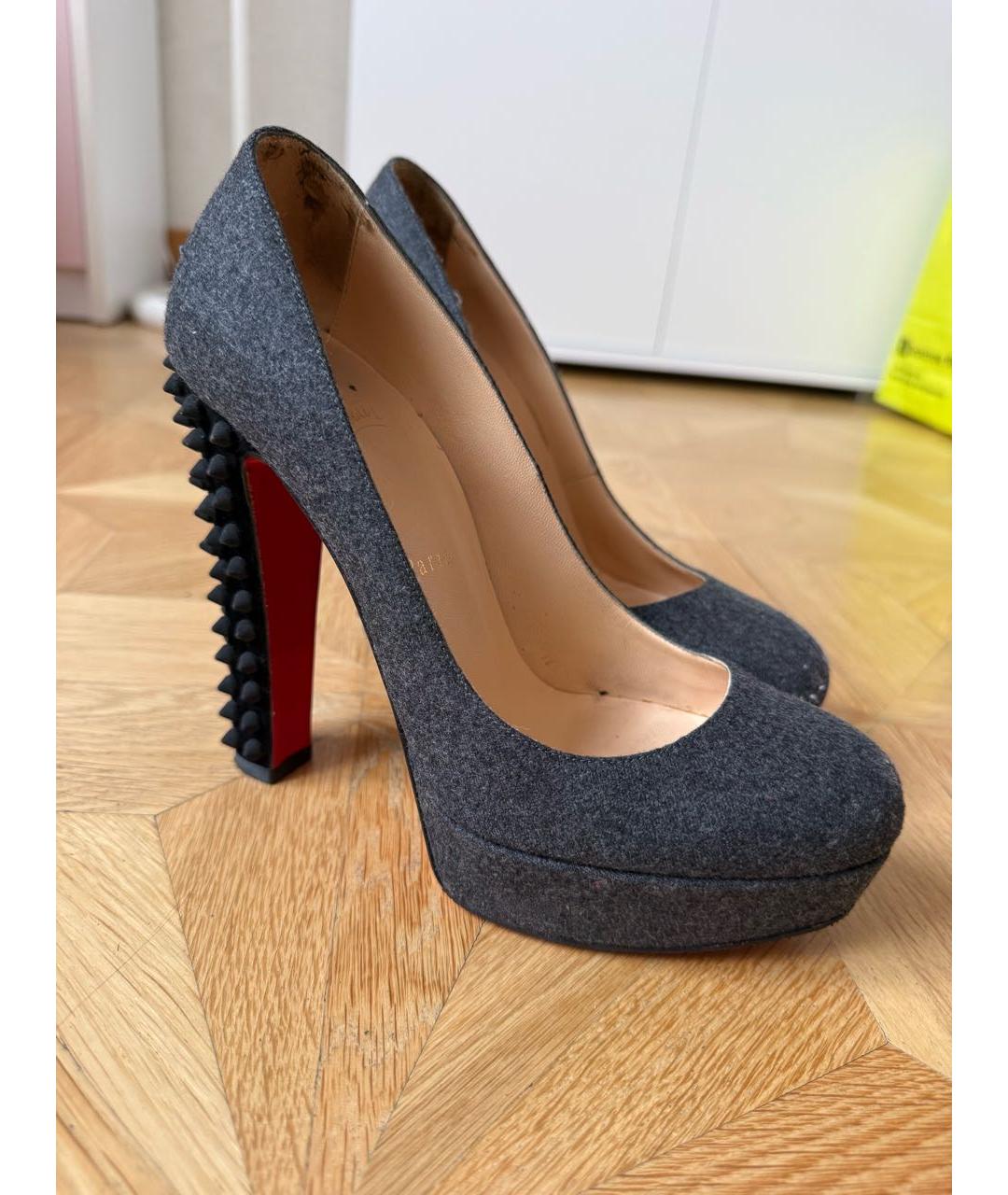 CHRISTIAN LOUBOUTIN Антрацитовые туфли, фото 5