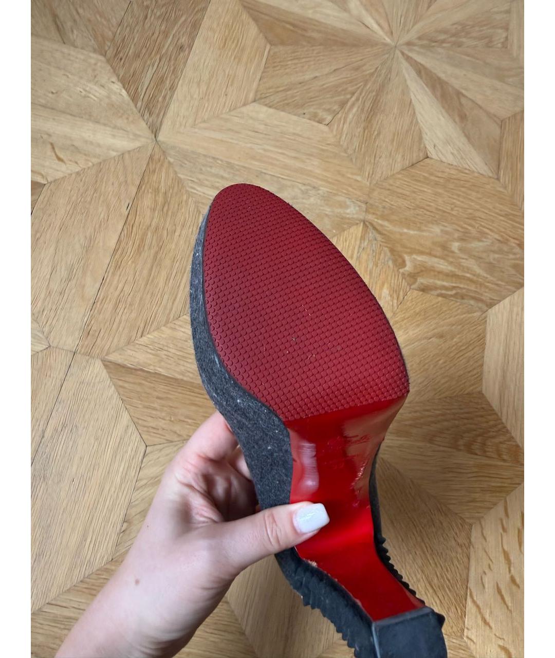 CHRISTIAN LOUBOUTIN Антрацитовые туфли, фото 4