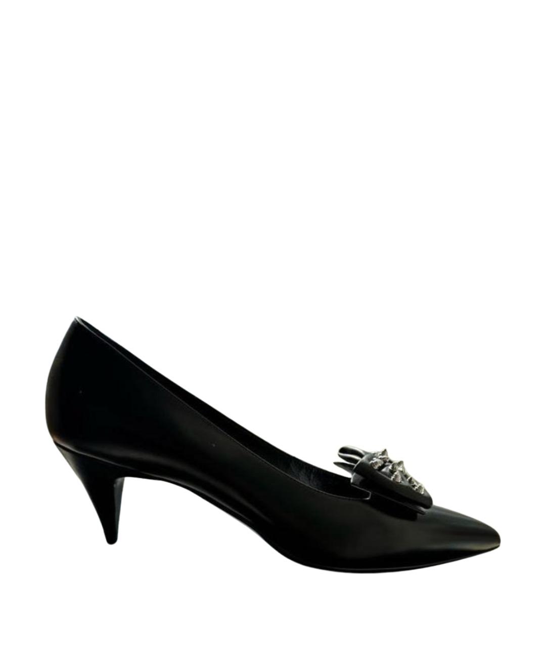 SAINT LAURENT Черные кожаные туфли, фото 1