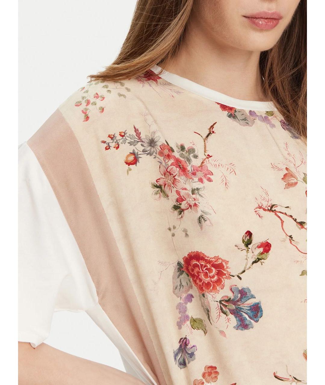 WEEKEND MAX MARA Бежевая хлопковая футболка, фото 5