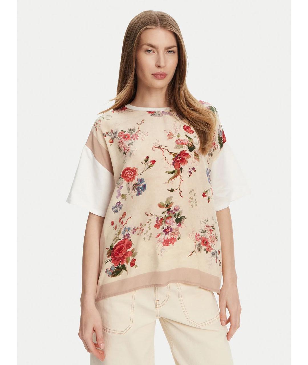WEEKEND MAX MARA Бежевая хлопковая футболка, фото 3
