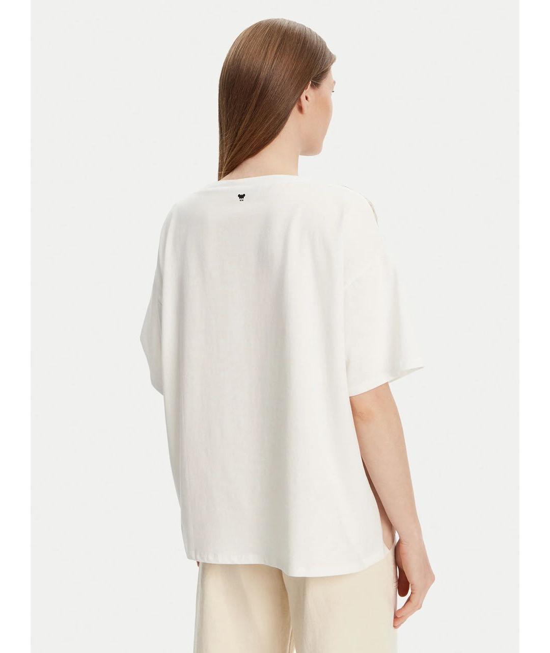 WEEKEND MAX MARA Бежевая хлопковая футболка, фото 4