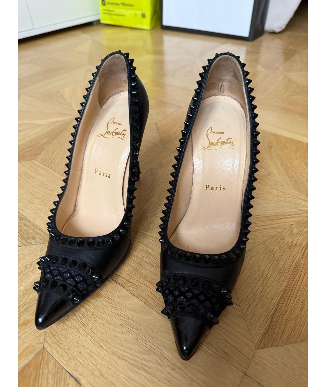 CHRISTIAN LOUBOUTIN Черные кожаные туфли, фото 2