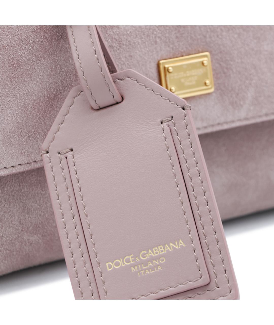 DOLCE&GABBANA Розовая замшевая сумка тоут, фото 6