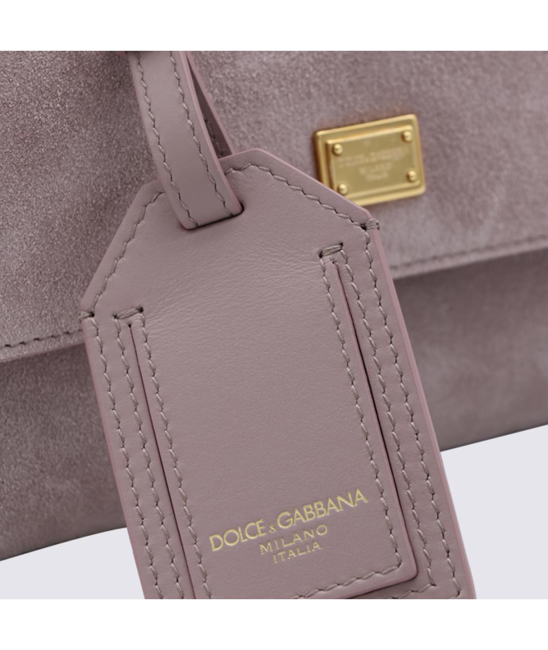 DOLCE&GABBANA Розовая замшевая сумка тоут, фото 5