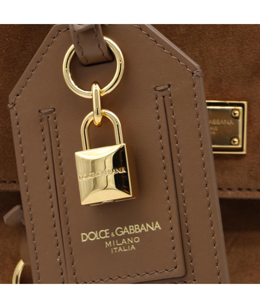 DOLCE&GABBANA Коричневая замшевая сумка тоут, фото 7