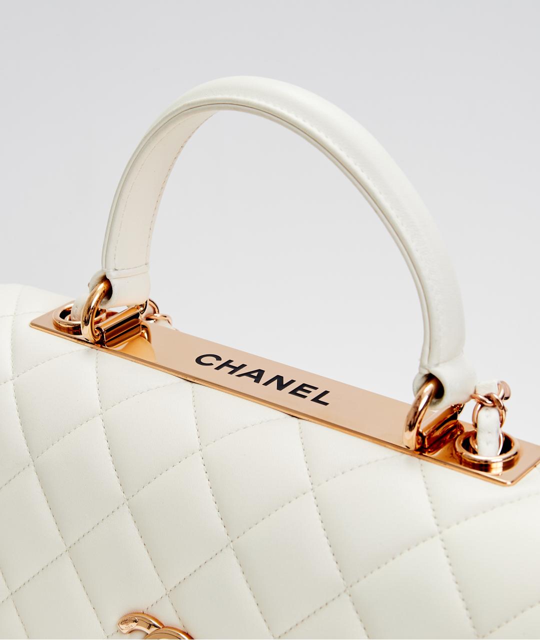 CHANEL Бежевая кожаная сумка тоут, фото 4
