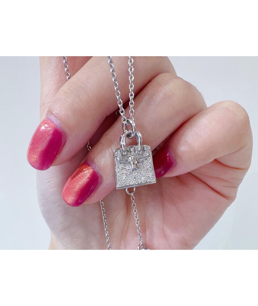 HERMES Серебряное колье из белого золота, фото 3