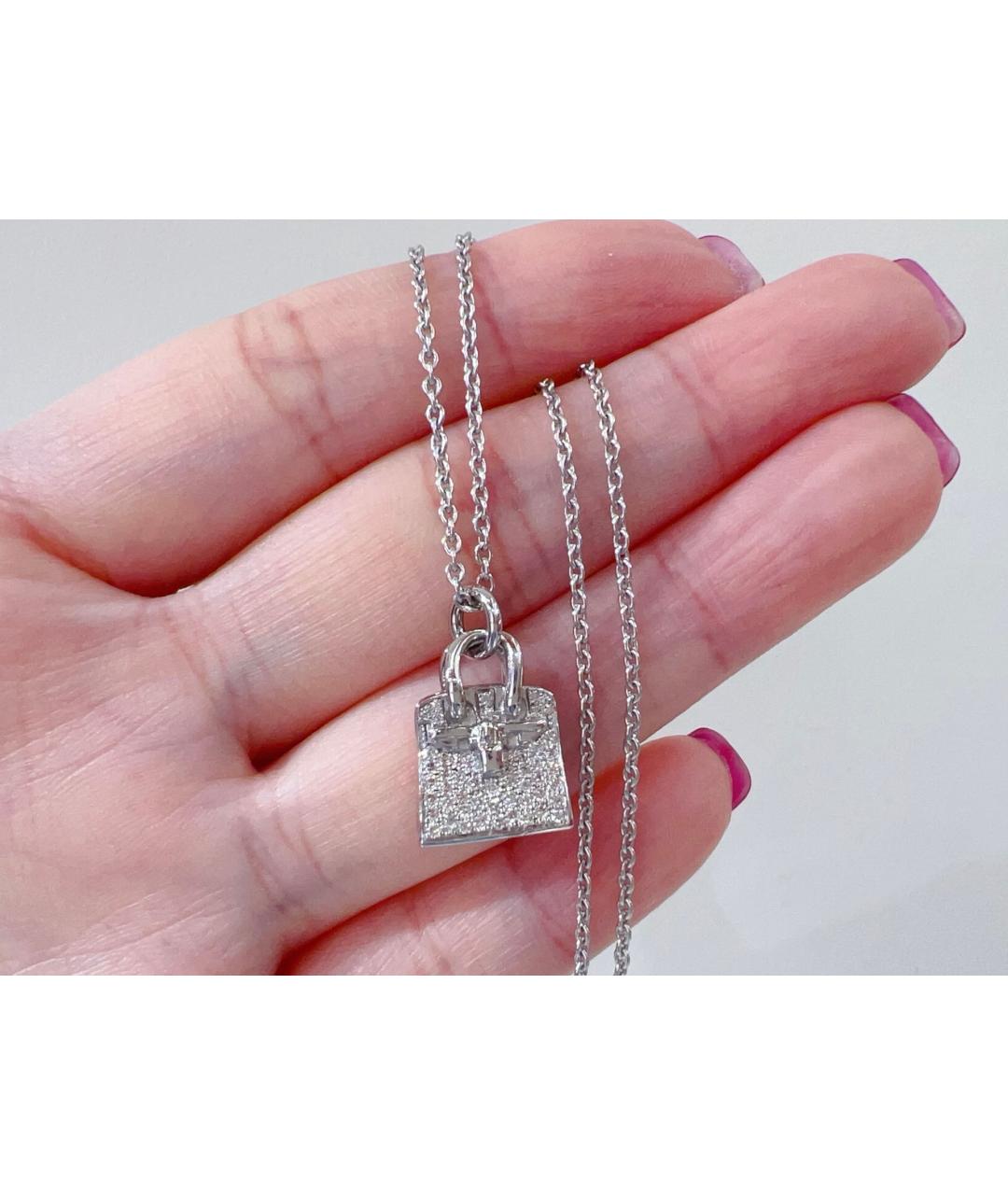 HERMES Серебряное колье из белого золота, фото 6