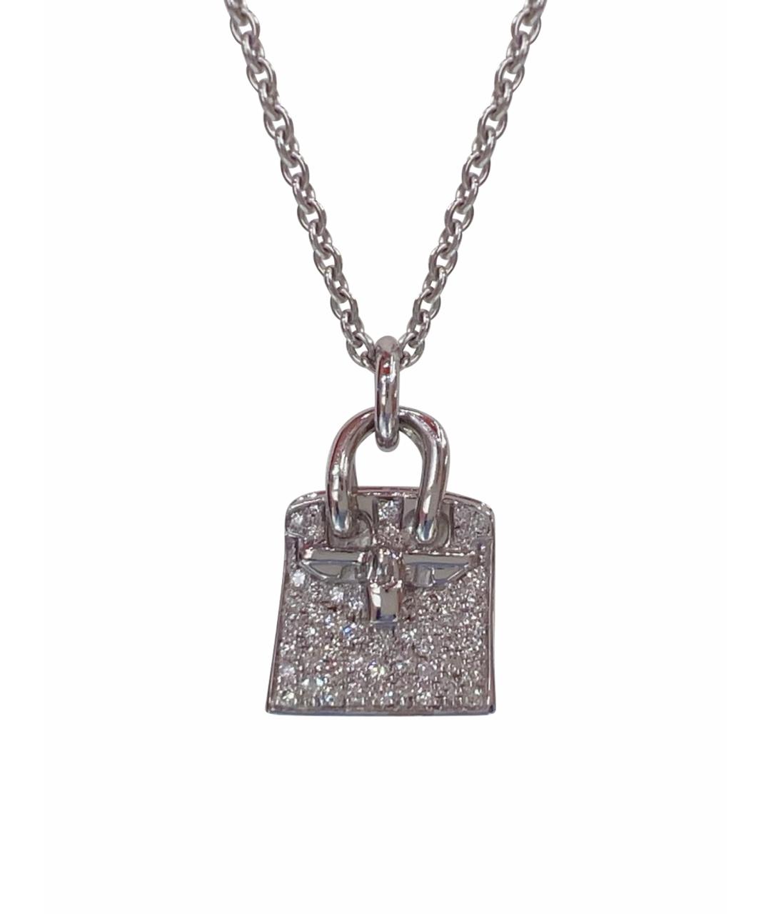 HERMES Серебряное колье из белого золота, фото 1