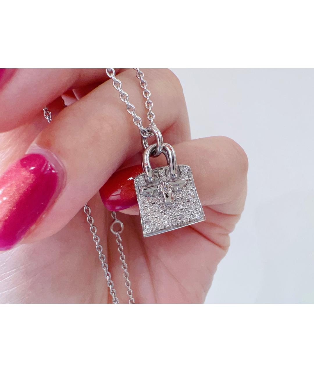 HERMES Серебряное колье из белого золота, фото 4