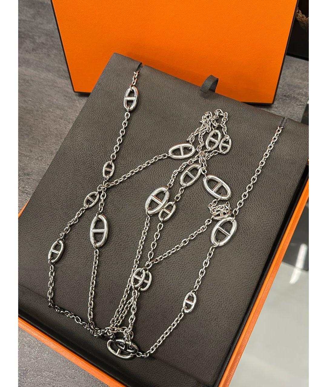 HERMES Серебряное серебряное колье, фото 2