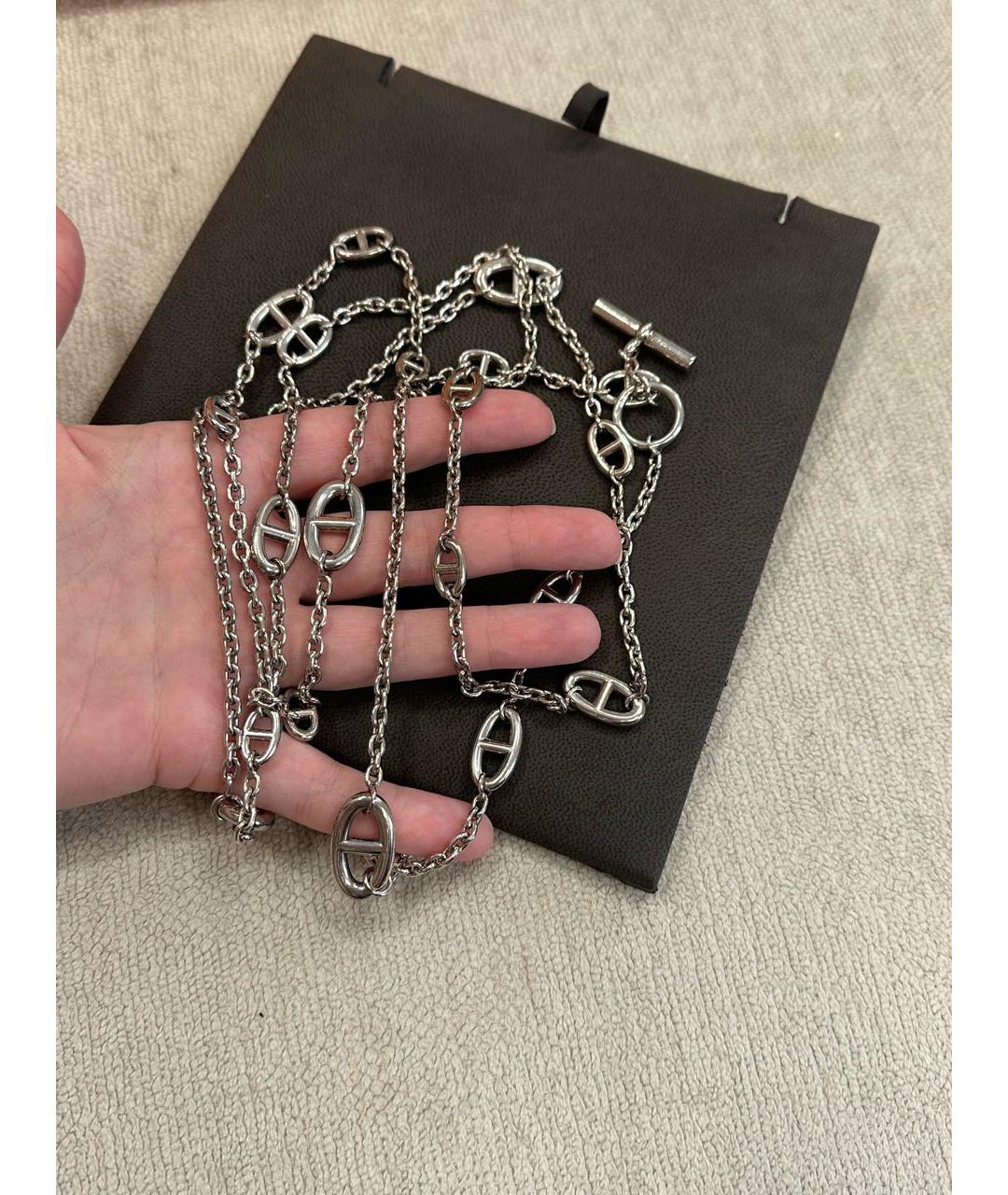 HERMES Серебряное серебряное колье, фото 3