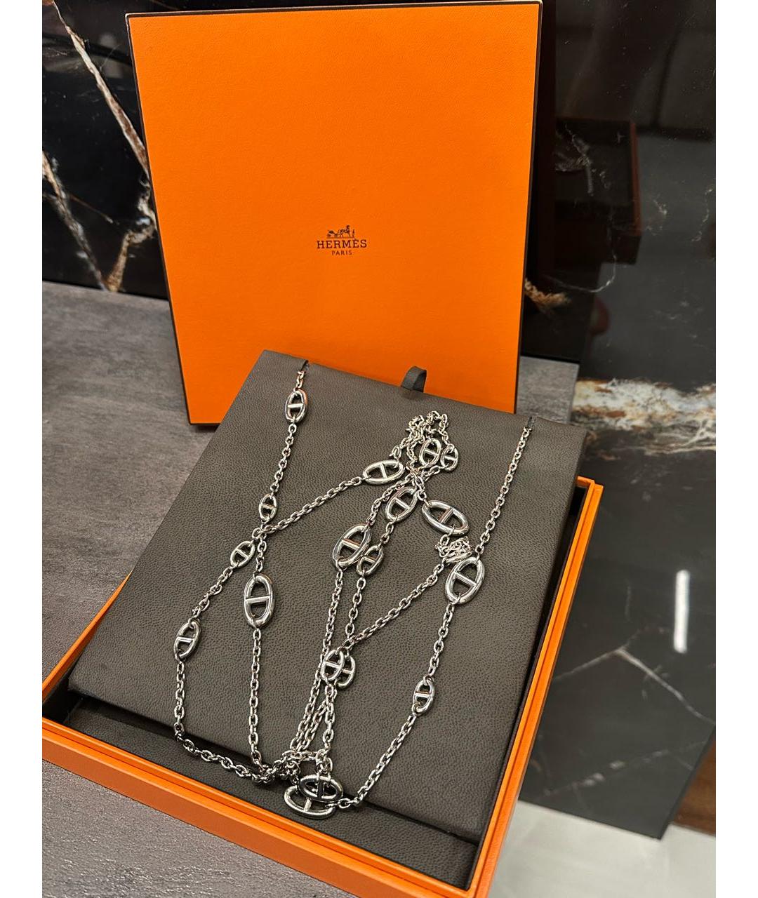 HERMES Серебряное серебряное колье, фото 7