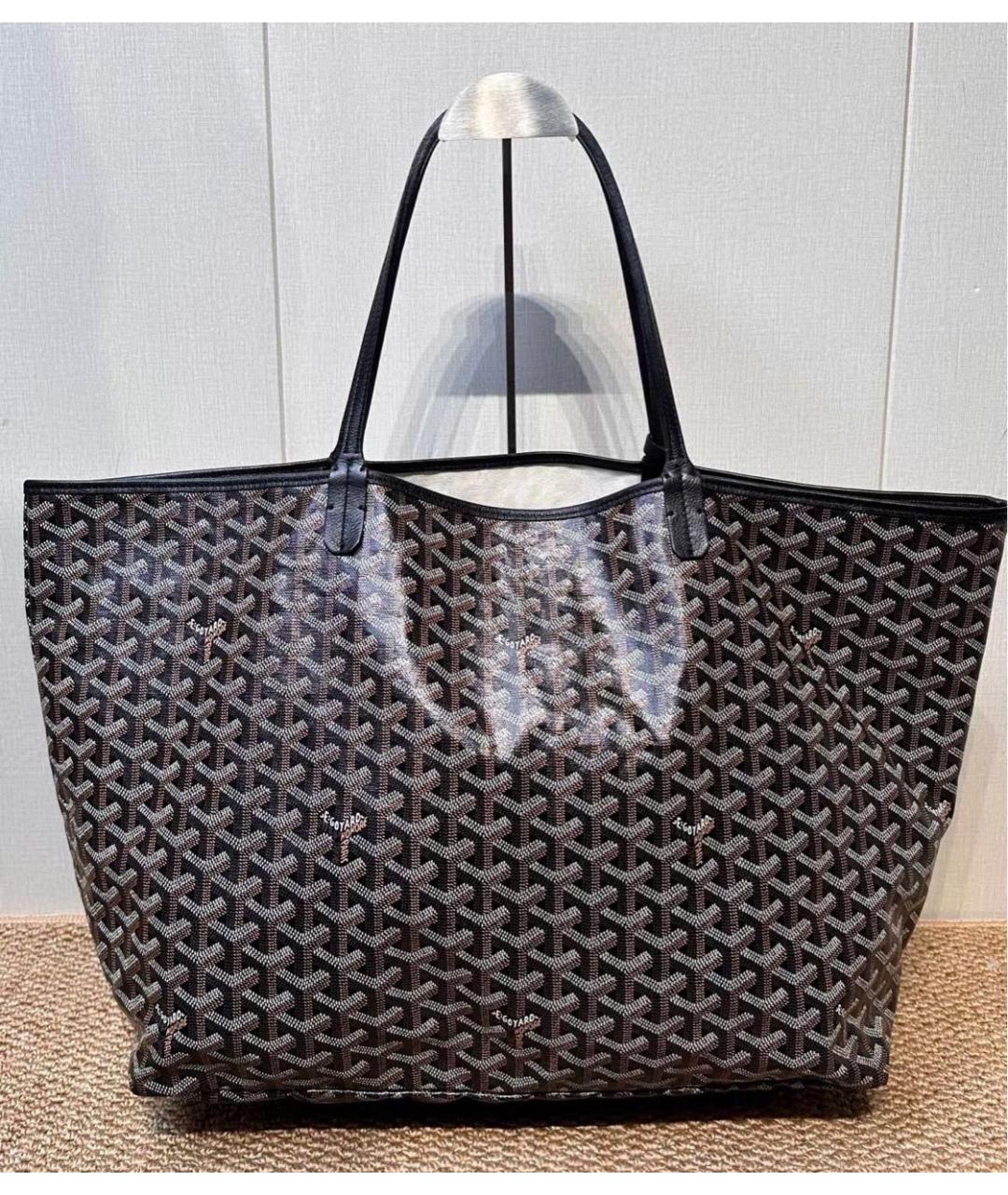 GOYARD Черная кожаная сумка тоут, фото 3
